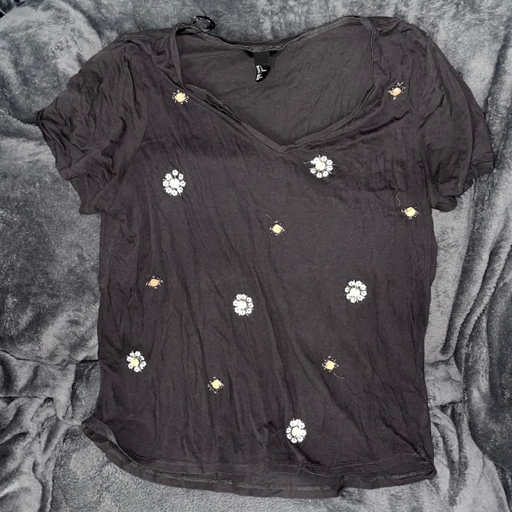 H&M gray tshirt with gems